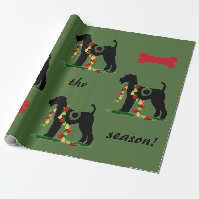 Papier Cadeau Papier d'emballage d'Airedale Terrier (Déroulé)