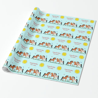 Papier Cadeau Papier d'emballage d'amis de cheval de