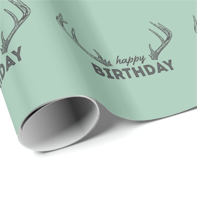 Papier Cadeau Papier d'emballage d'anniversaire de chasse pour (Coin rond)