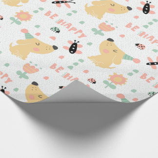 Papier Cadeau papier d'emballage d'anniversaire de chienchien