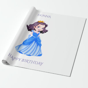 Papier Cadeau Papier d'emballage d'anniversaire de princesse.