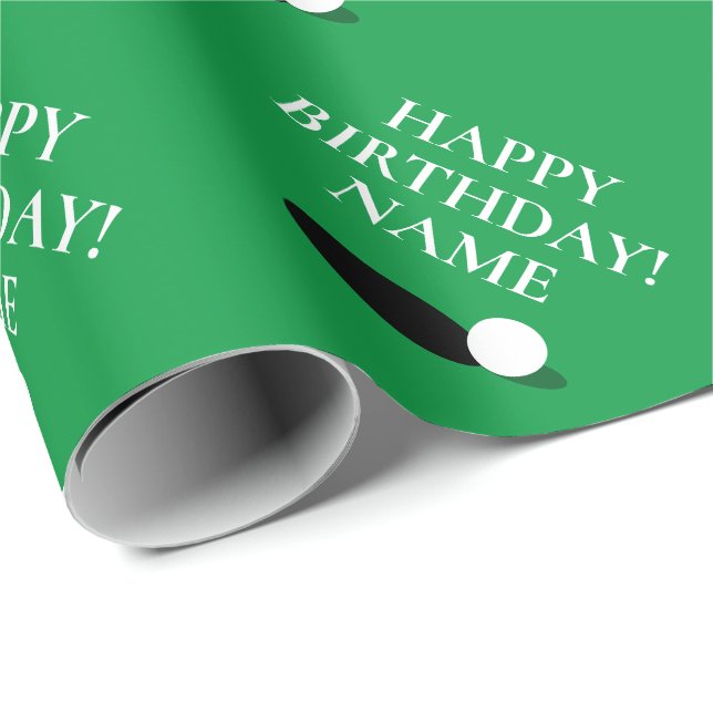 Papier Cadeau Papier d'emballage d'anniversaire pour golfeurs (Coin rond)