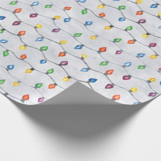 Papier Cadeau Papier d'emballage d'aquarelle de lumières de Noël