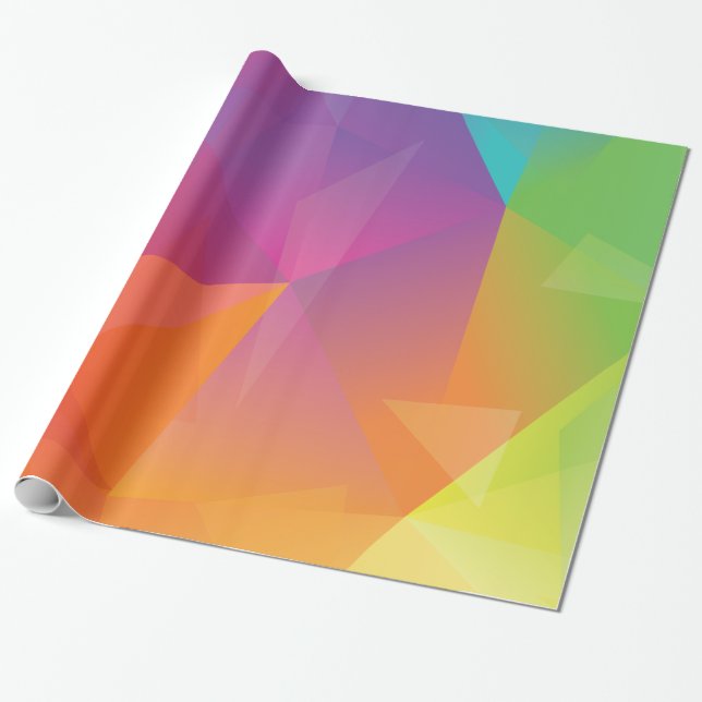 Papier Cadeau Papier d'emballage d'arc-en-ciel géométrique (Déroulé)