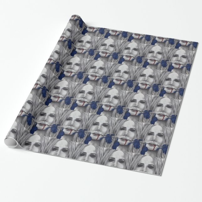 Papier Cadeau Papier d'emballage d'art de vampire de roses de (Déroulé)