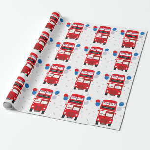 Papier Cadeau Papier d'emballage d'autobus rouge de Londres
