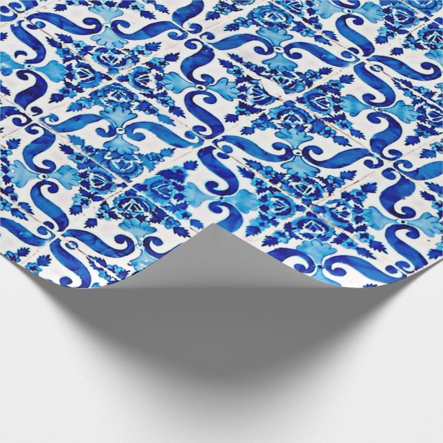 Papier Cadeau Papier d'emballage d'Azulejo de Portugais (Coin)