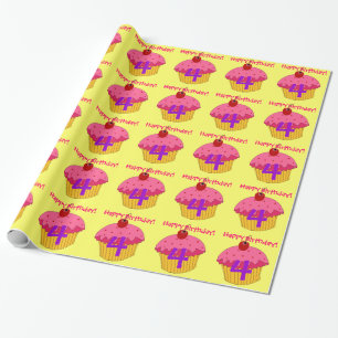 Papier Cadeau Papier d'emballage de 4èmes petits gâteaux roses