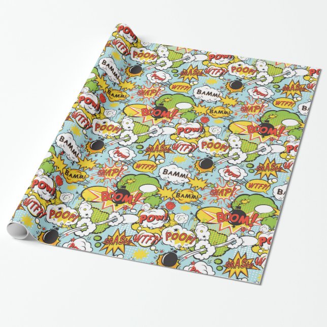 Papier Cadeau Papier d'emballage de bande dessinée (Déroulé)