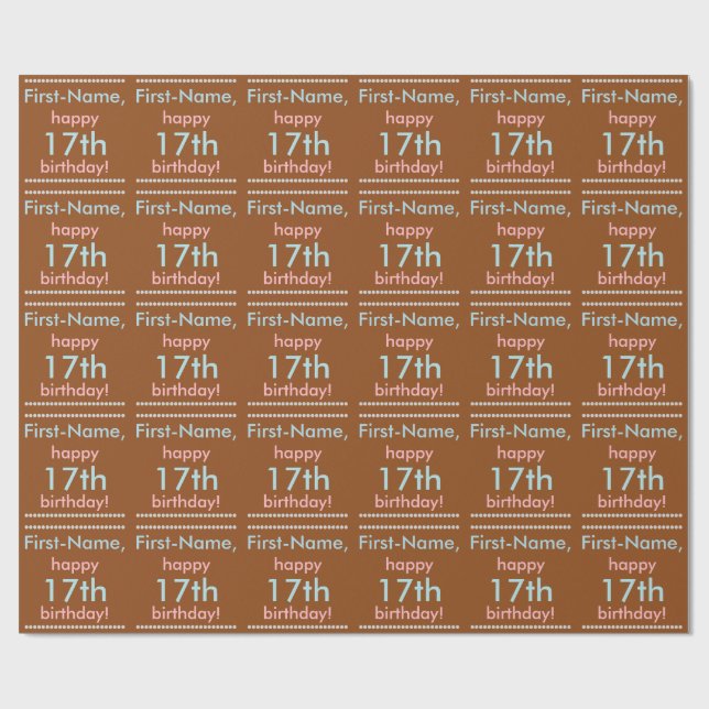 Papier Cadeau Papier d'emballage de base 17e anniversaire (Plat)
