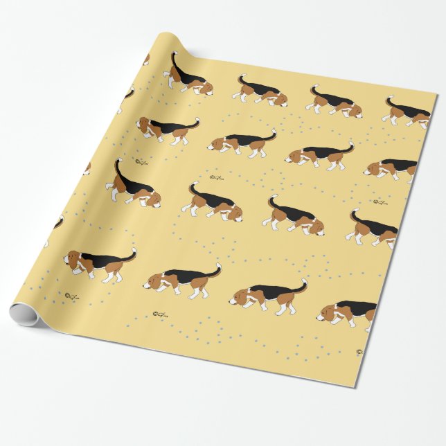 Papier Cadeau Papier d'emballage de beagles de Sleepytown (BG (Déroulé)