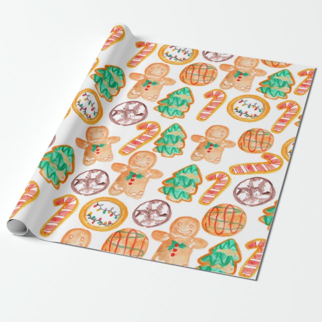 Papier Cadeau Papier d'emballage de biscuit de Noël de vacances (Déroulé)