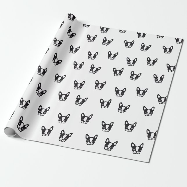 Papier Cadeau Papier d'emballage de bouledogue français (Déroulé)