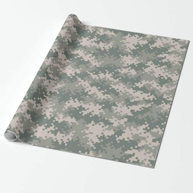 Papier Cadeau Papier d'emballage de camouflage de Digitals (Déroulé)