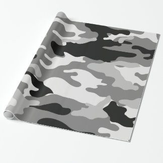 Papier Cadeau Papier d'emballage de camouflage de gris et de