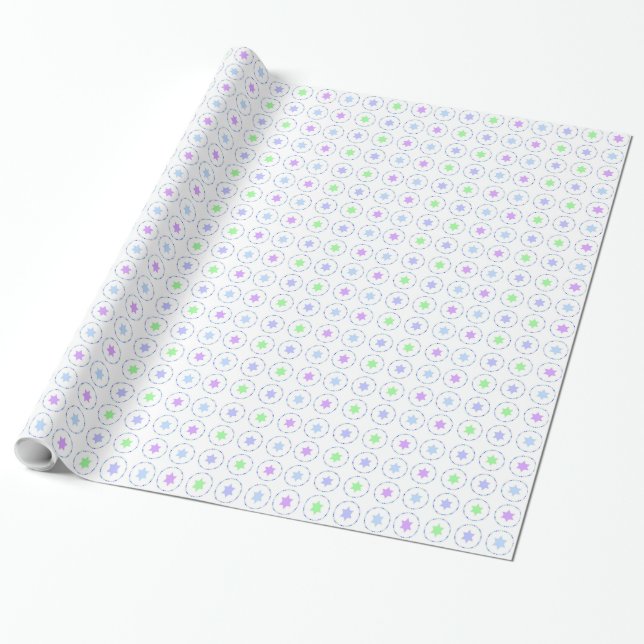Papier Cadeau Papier d'emballage de Chanukah (Déroulé)
