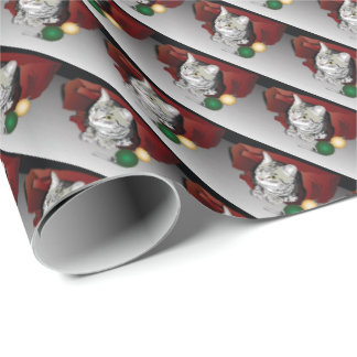 Papier Cadeau Papier d'emballage de chat de Noël