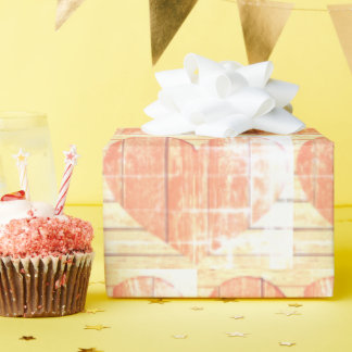 Papier Cadeau papier d'emballage de coeur rustique moderne