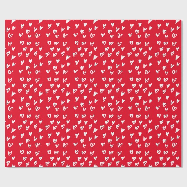 Papier Cadeau Papier d'emballage de coeurs de Sharpie (Plat)