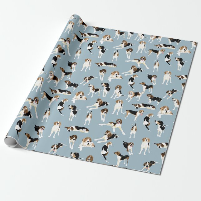 Papier Cadeau Papier d'emballage de Coonhound de marcheur (Déroulé)