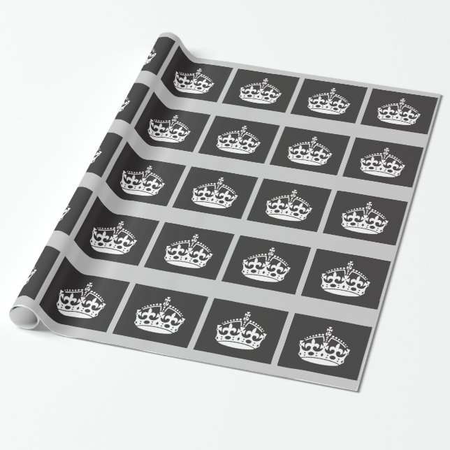 Papier Cadeau Papier d'emballage de couronne britannique (Déroulé)
