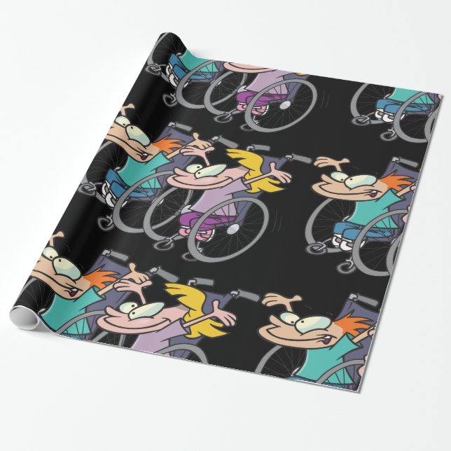 Papier Cadeau Papier d'emballage de course de fauteuil roulant (Déroulé)