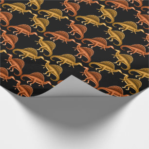 Papier Cadeau Papier d'emballage de dinosaure multicolore de