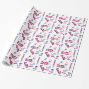 Papier Cadeau Papier d'emballage de douche colorée de bébé