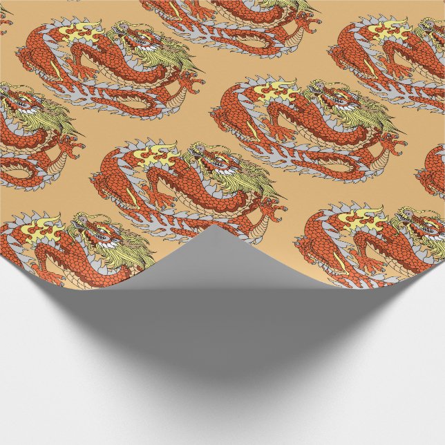 Papier Cadeau Papier d'emballage de dragon chinois (Coin)