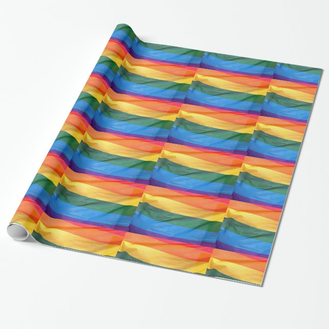 Papier Cadeau Papier d'emballage de drapeau de gay pride (Déroulé)