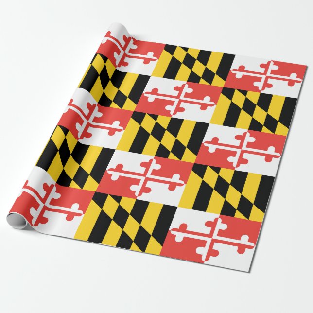 Papier Cadeau Papier d'emballage de drapeau du Maryland, 30" x (Déroulé)