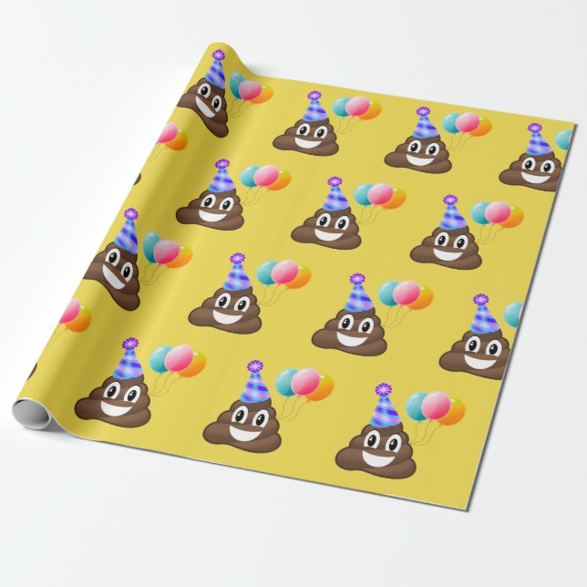 Papier Cadeau Papier d'emballage de dunette d'Emoji de joyeux (Déroulé)