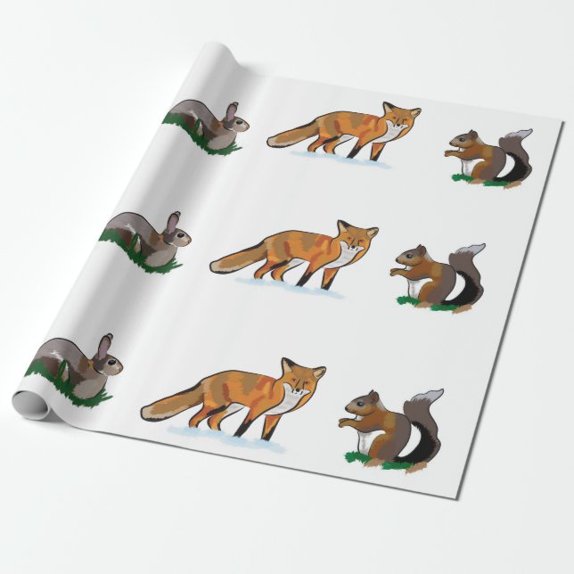 Papier Cadeau Papier d'emballage de faune (Déroulé)
