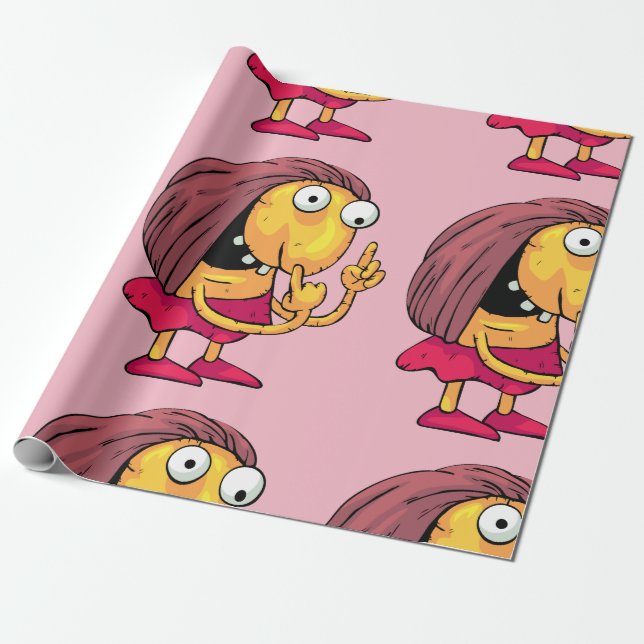 Papier Cadeau Papier d'emballage de femme étrange (Déroulé)