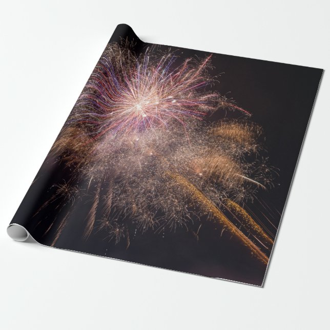 Papier Cadeau Papier d'emballage de feux d'artifice (Déroulé)
