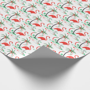 Papier Cadeau Papier d'emballage de Flamant rose rouge de Noël