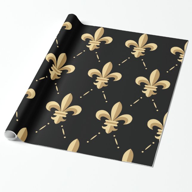 Papier Cadeau Papier d'emballage de Fleur De Lis (Déroulé)