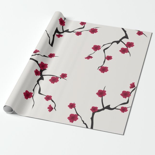 Papier Cadeau Papier d'emballage de fleurs de cerisier (Déroulé)