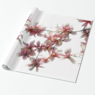 Papier Cadeau Papier d'emballage de fleurs de magnolia