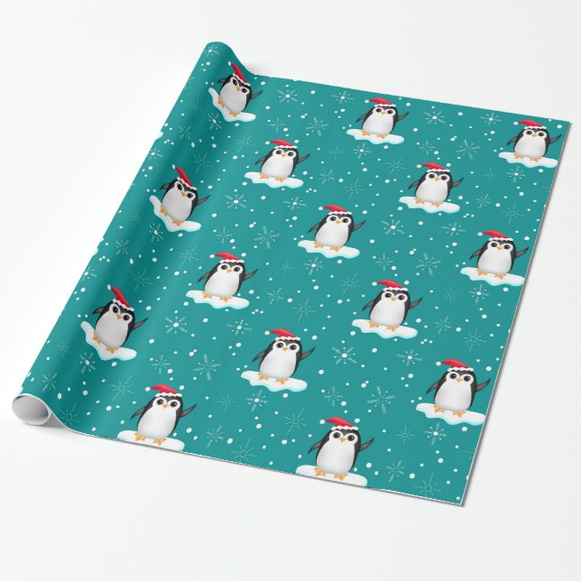 Papier Cadeau Papier d'emballage de flottement de pingouin de (Déroulé)