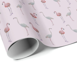 Papier Cadeau Papier d'emballage de frénésie de Flamant rose