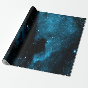 Papier Cadeau Papier d'emballage de galaxie bleue