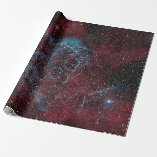 Papier Cadeau Papier d'emballage de galaxie rouge (Déroulé)