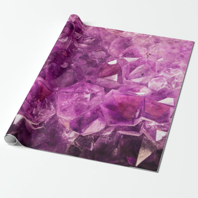 Papier Cadeau Papier d'emballage de gemme pourpre (Déroulé)