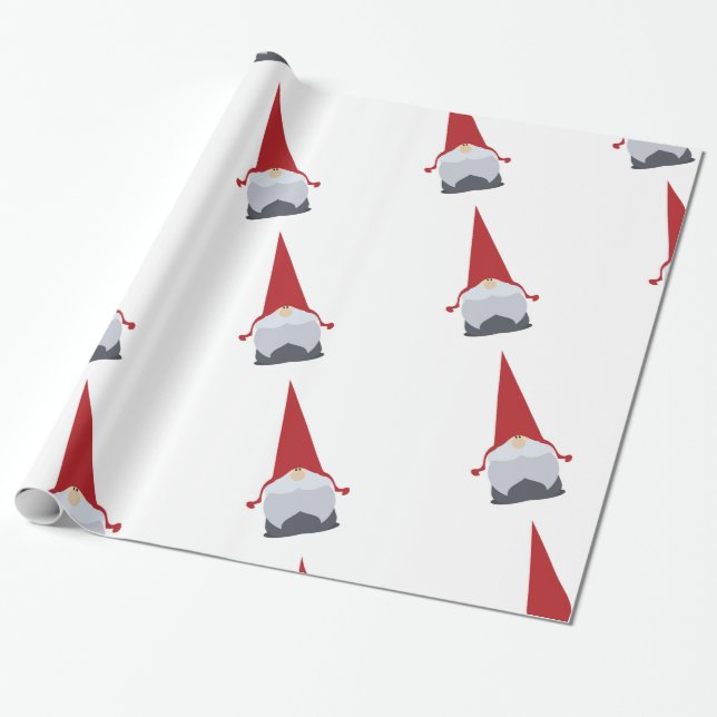 Papier Cadeau Papier d'emballage de gnome de Noël (Déroulé)