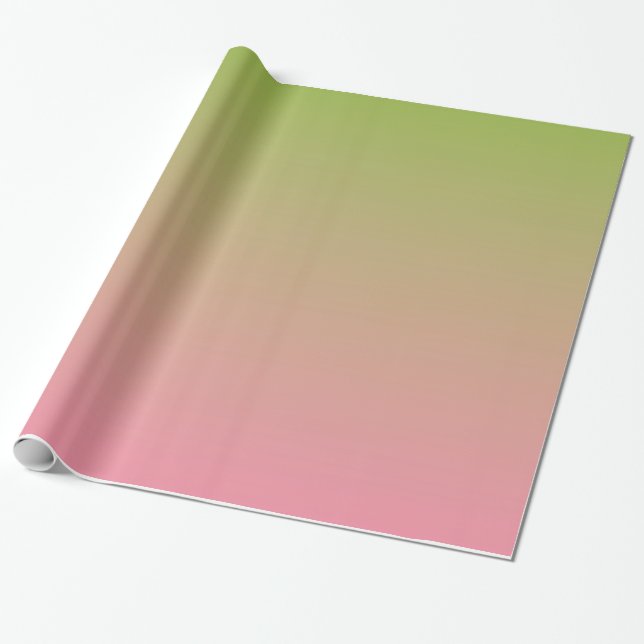Papier Cadeau Papier d'emballage de gradient vert pomme de rose (Déroulé)