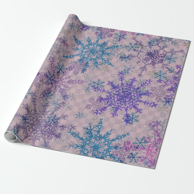 Papier Cadeau Papier d'emballage de grand Noël de flocon de (Déroulé)