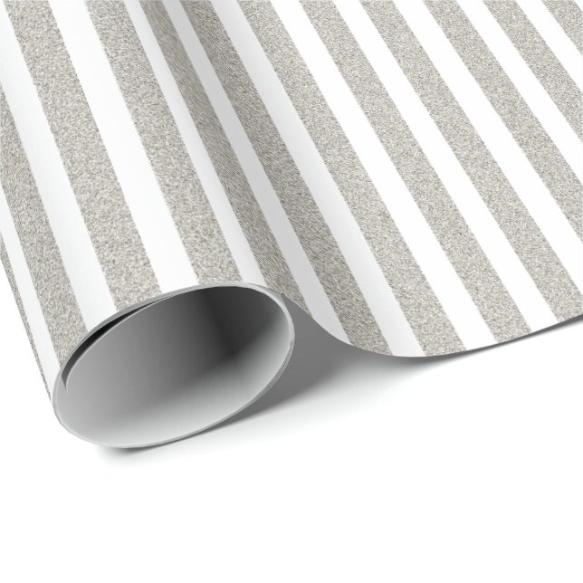 Papier Cadeau Papier d'emballage de gris argenté (Coin rond)