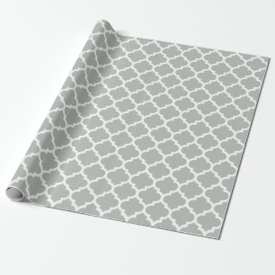 Papier Cadeau Papier d'emballage de gris argenté de Quatrefoil