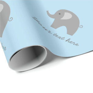 Papier Cadeau Papier d'emballage de gris bleu de baby shower